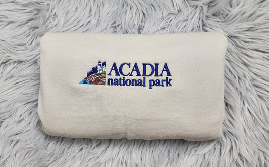 Acadia National Park Embroidered Crewneck - Maine coast - National Parks Embroidered Crewneck - T-Shirt - Sweatshirt and Hooded Sweatshirt