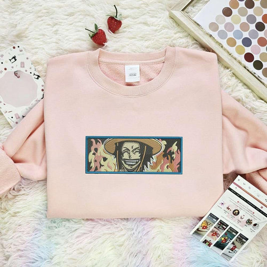 Ace Laughing One Piece Anime Embroidered Shirt