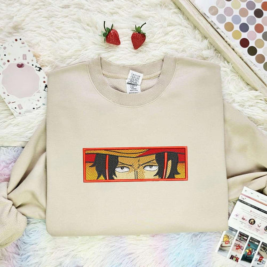 Ace Eyes One Piece Anime Embroidered Shirt