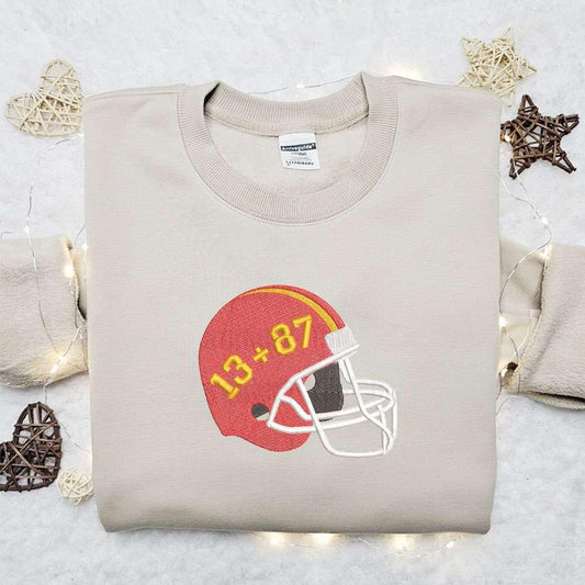 13 87 Swiftie Travis KC Helmet Embroidered Shirt Celebrity Embroidered Hoodie Best Sports Gift For Fans