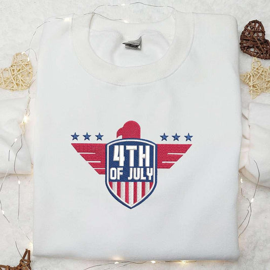 4th of July Eagle Flag Embroidered Shirt National Day Gifts