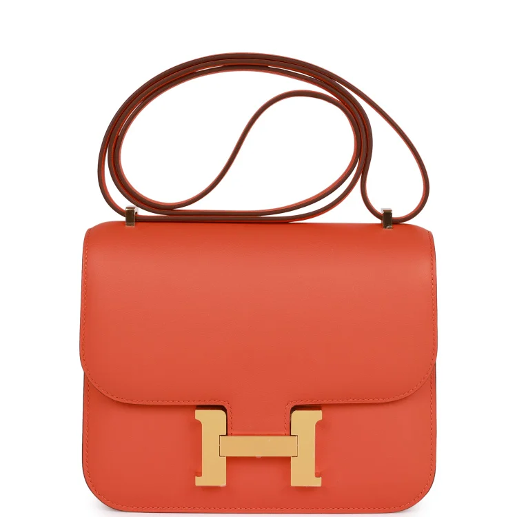H Constance 18 Orange Swift Gold Hardware
