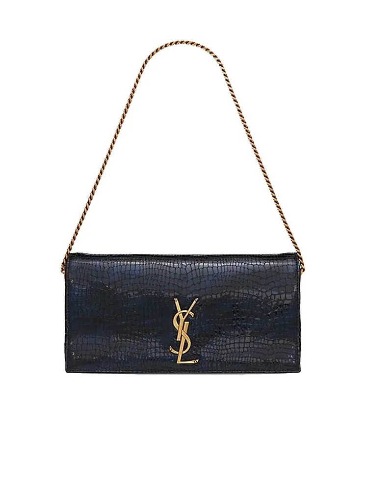 Y Kate Supple 99 Chain Bag in Crocodile-embossed Shiny Leather