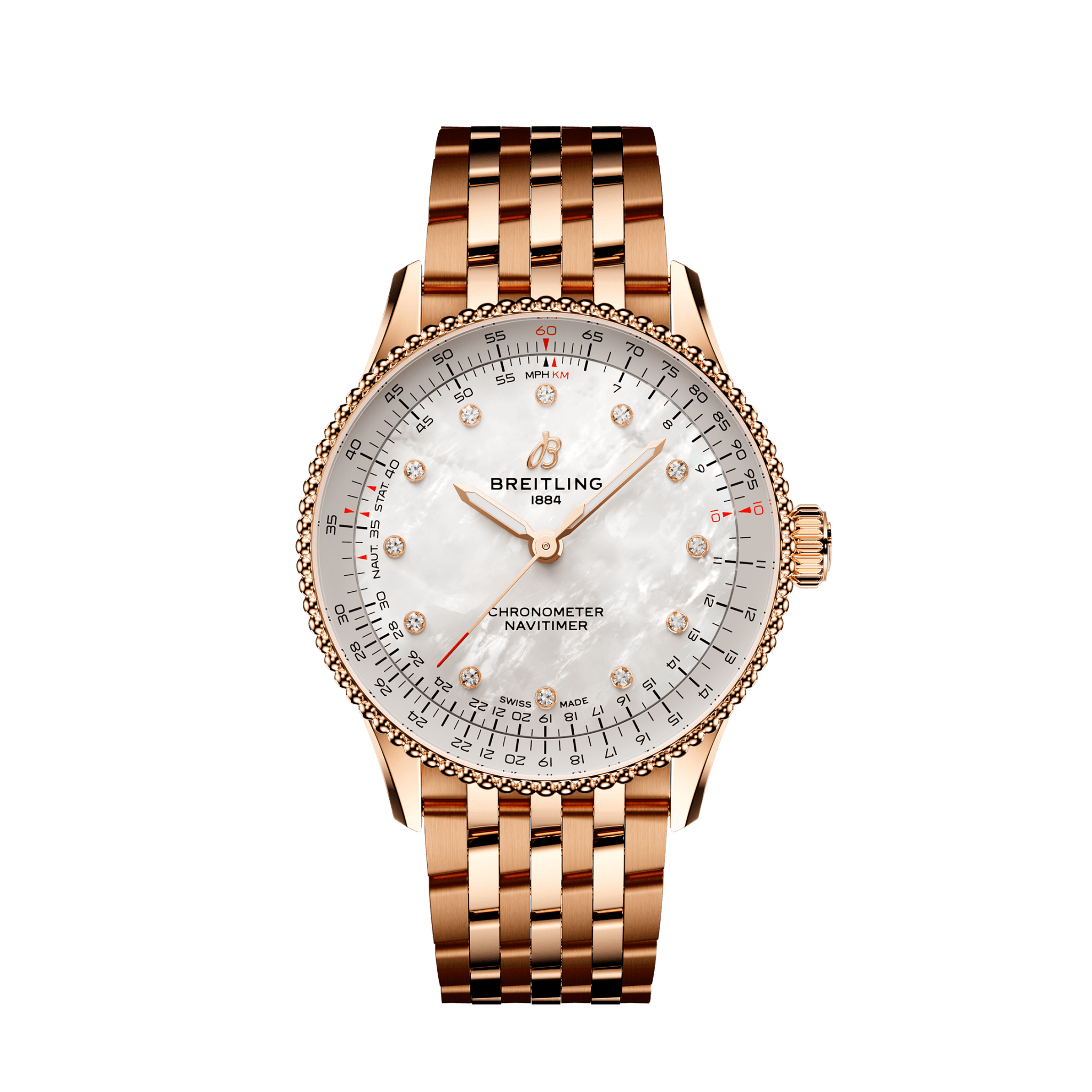 Breitling Navitimer Automatic 36, Small-scale traceable 18k Red Gold, Ref# R17327211A1R1, Unworn 2024