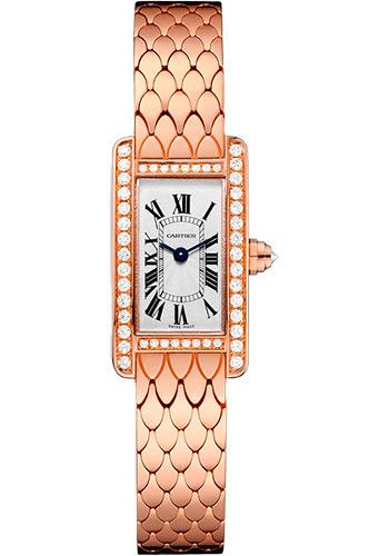 Cartier Tank Americaine Watch – 27 mm Pink Gold Diamond Case – Diamond Bezel – Diamond Dial – WB710012