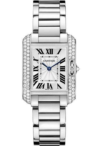 Cartier Tank Anglaise Watch – Small White Gold Diamond Case – WT100008