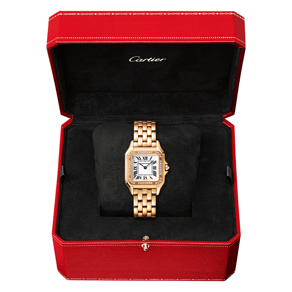 Panthère de Cartier Medium 18ct Rose Gold Diamond Set Watch - Image 3