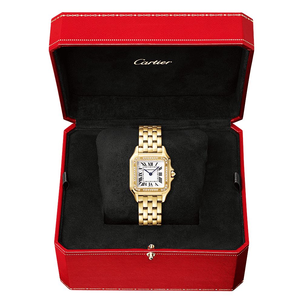 Panthère de Cartier Medium 18ct Yellow Gold Diamond Set Watch - Image 3