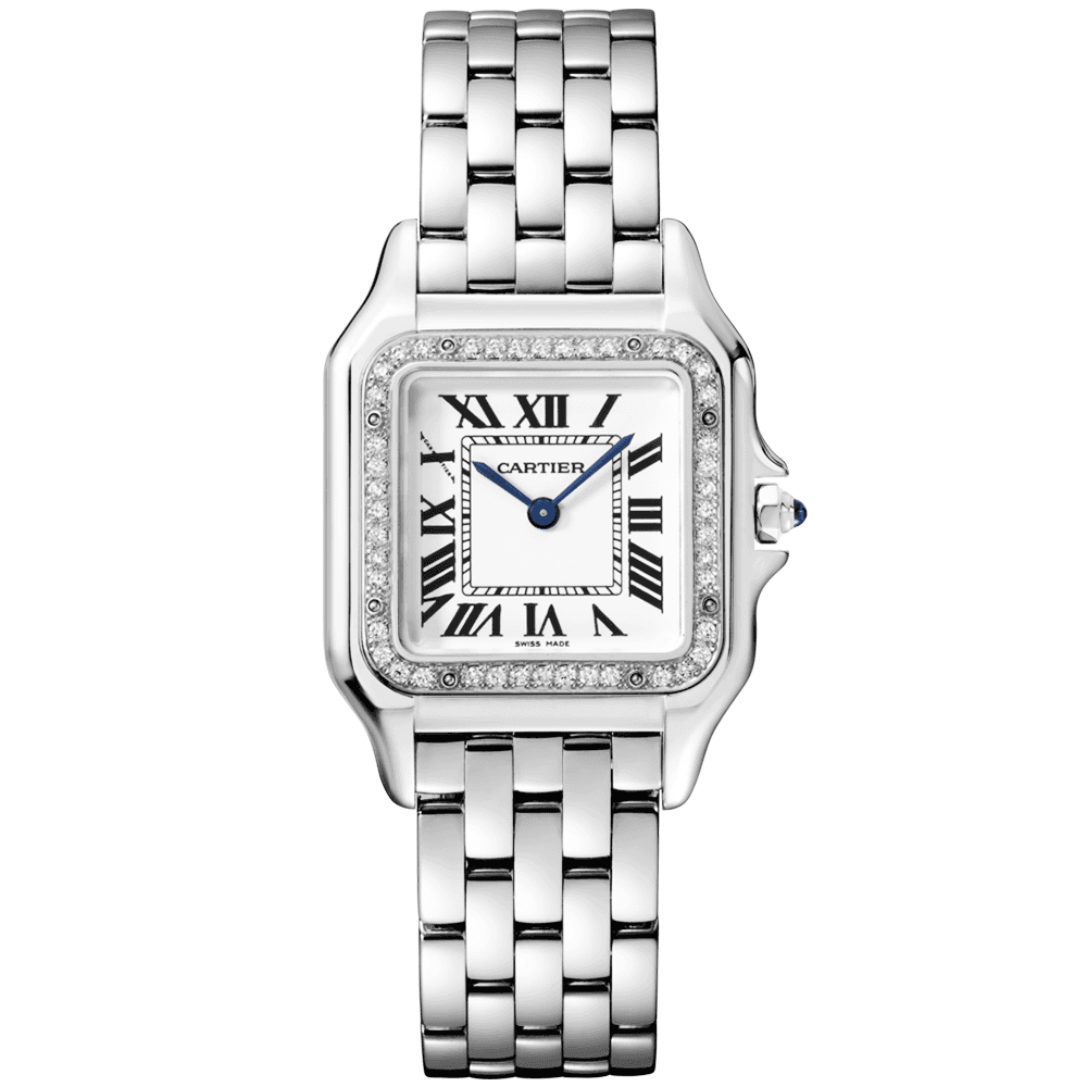 PanthÃ¨re de Cartier Medium Steel Diamond Bezel Watch