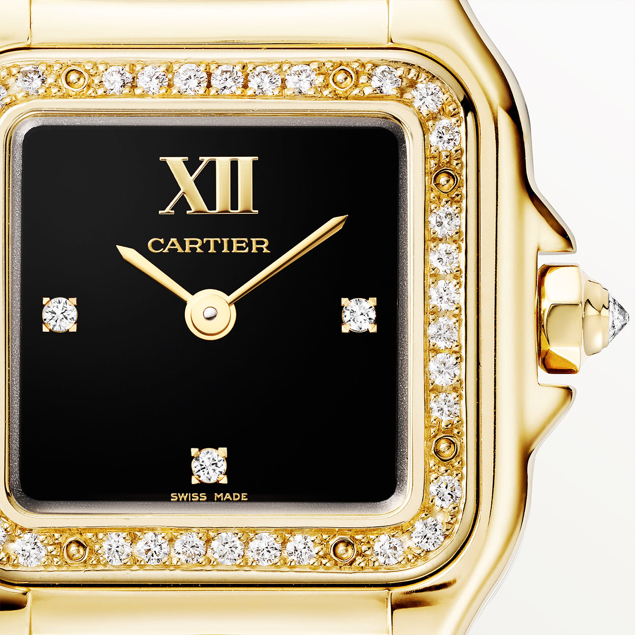 Alternative view of PanthÃ¨re de Cartier Small 18ct Yellow Gold Diamond Set Black Dial Watch