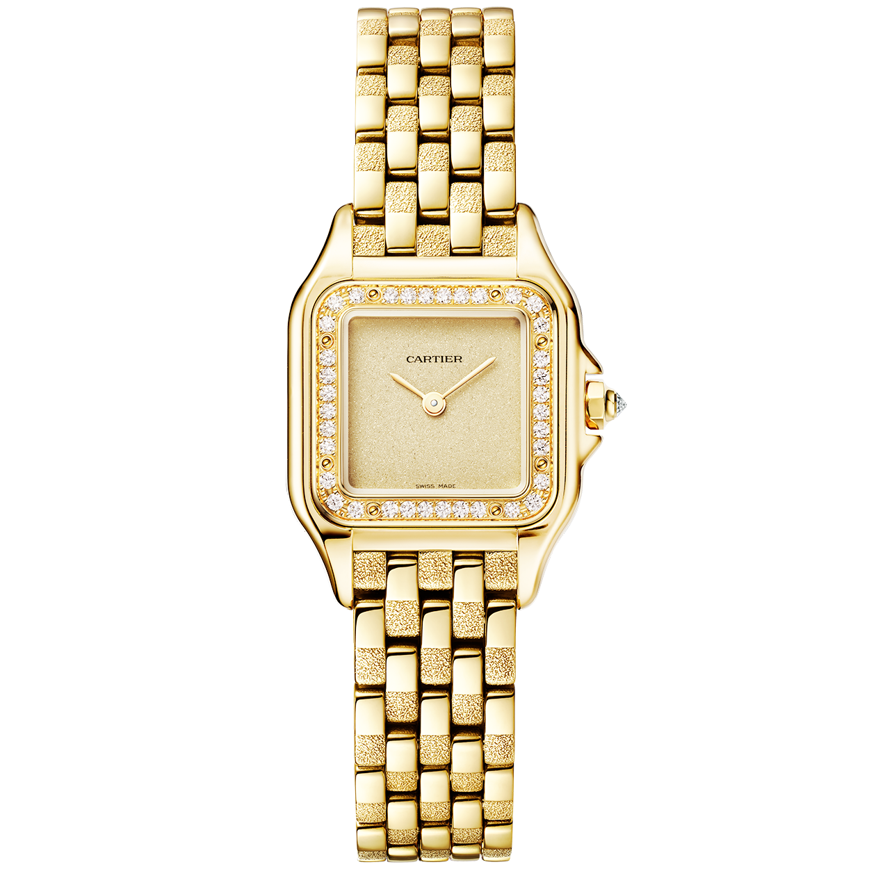 PanthÃ¨re de Cartier Small 18ct Yellow Gold Grained Dial Diamond Set Watch