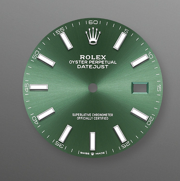 Alternative view of Rolex Datejust 41 Green Dial Oystersteel and White Gold Men’s Watch 126334
