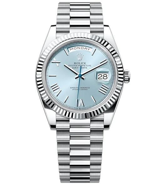 Rolex Oyster Perpetual Day-Date 40 in Platinum with Ice-Blue Dial Men’s Watch 228236-0012