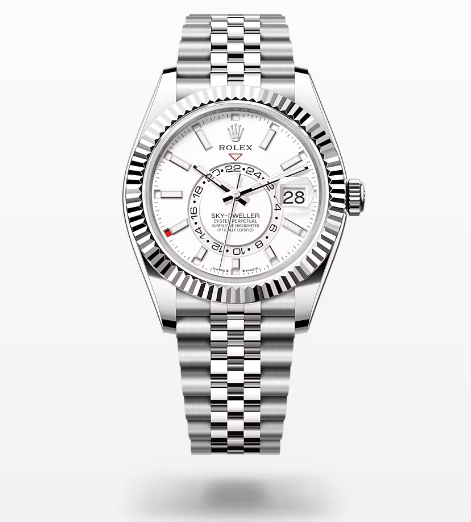 Sky Dweller White Dial 18K White Gold Bezel Steel Jubilee Men’s Watch 3100034